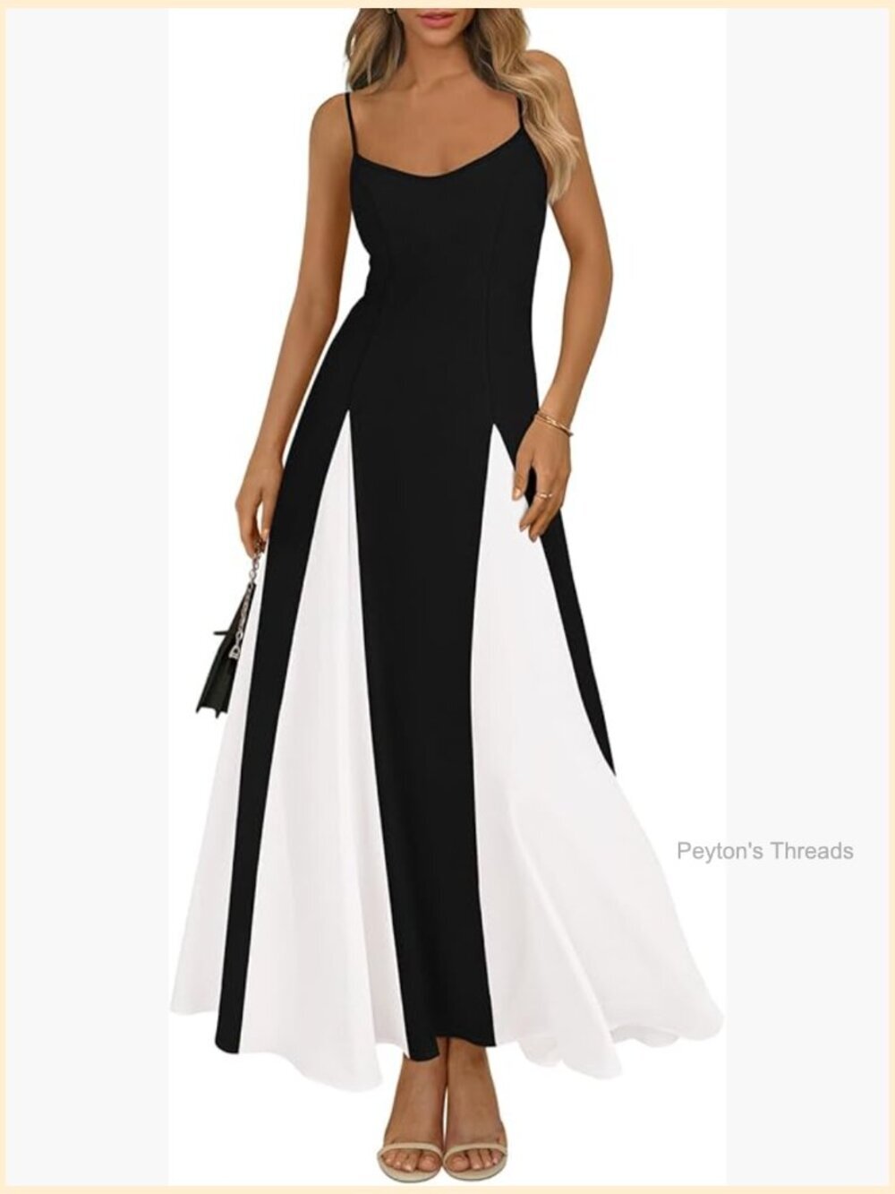 Spaghetti Strap Backless Maxi Dress Sleeveless A-Line Flowy Wedding Guest Dress